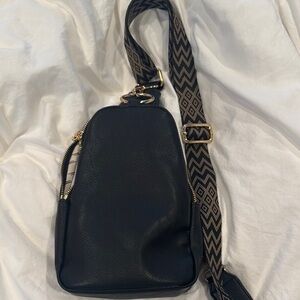 Chic Black and Brown Leather Crossbody Bag